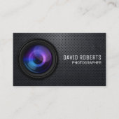 Fotograaf Camera Moderne metalen achtergrond Visitekaartje (Voorkant)