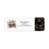 Fotograaf Camera Peach Rozen Retouradres Etiket (Voorkant)