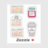 Fotograaf Camera Sticker Pack, Leuke fotografie (Vel)
