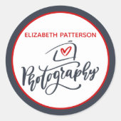 Fotograaf camera-Sticker Ronde Sticker (Voorkant)