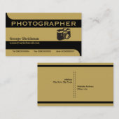 Fotograaf camera zwart, goud opvallend visitekaartje (Voorkant / Achterkant)
