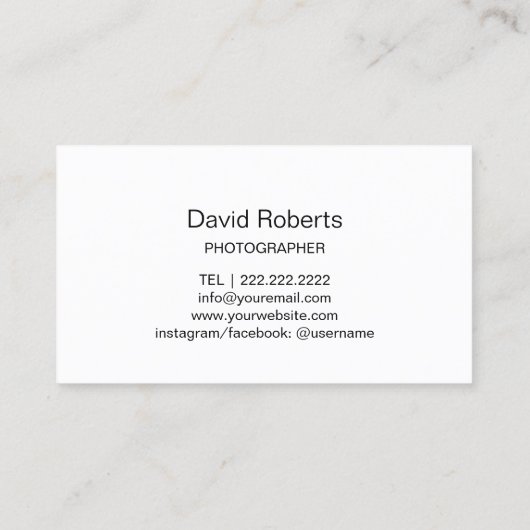 Fotograaf Creative Camera Fotografie Visitekaartje (Achterkant)
