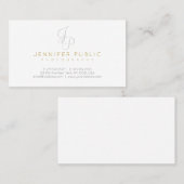Fotograaf Creative Gold Text Monogram Modern Visitekaartje (Voorkant / Achterkant)