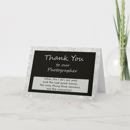 Fotograaf dank u kaart (Voorkant)