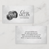 Fotograaf - DSLR Camera Waterverf sketch Busin Visitekaartje (Voorkant / Achterkant)