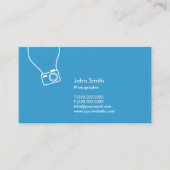 Fotograaf Eenvoudige camera Blauwe fotografie Visitekaartje (Voorkant)