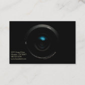 Fotograaf Elegant Black Camera Lens Visitekaartje (Achterkant)