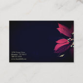 Fotograaf Elegant Red Flower Black Visitekaartje (Achterkant)