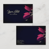 Fotograaf Elegant Red Flower Black Visitekaartje (Voorkant / Achterkant)