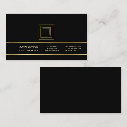 Fotograaf Elegante fotografie Stijlvolle gouden lo Visitekaartje (Voorkant / Achterkant)