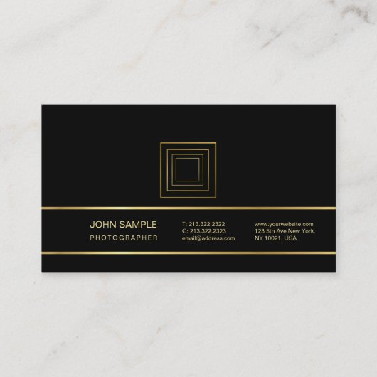 Fotograaf Elegante fotografie Stijlvolle gouden lo Visitekaartje (Voorkant)