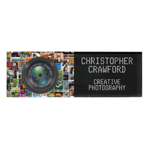 Fotograaf- en fotografische camera-lens naambadge