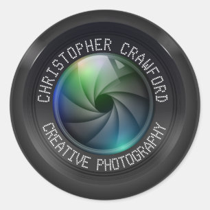 Fotograaf- en fotografische camera-lens ronde sticker