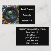 Fotograaf- en fotografische camera-lens visitekaartje (Voorkant / Achterkant)