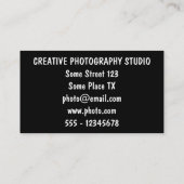 Fotograaf- en fotografische camera-lens visitekaartje (Achterkant)
