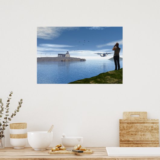 Fotograaf en SeaPlane Poster (Keuken)