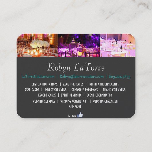 Fotograaf/Event Planner Visitekaartje - Modern (Voorkant)