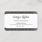 Fotograaf FilmRoll Foto QR Code Initiaal Uniek Visitekaartje (Achterkant)