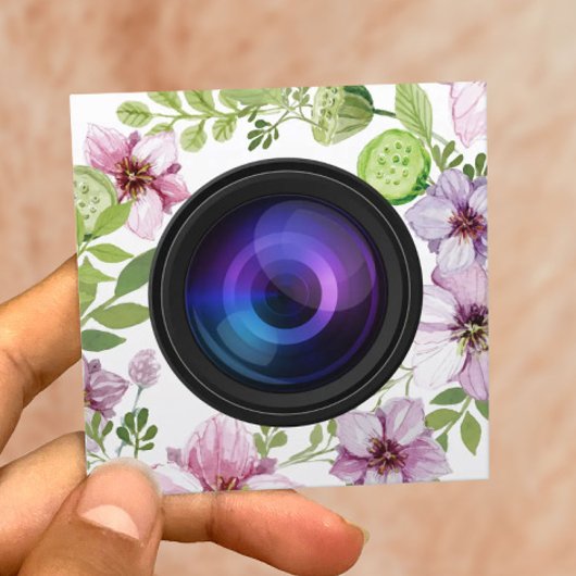Fotograaf Floral Camera Elegante fotografie Vierkante Visitekaartje