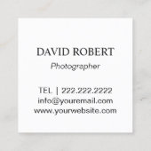 Fotograaf Floral Camera Elegante fotografie Vierkante Visitekaartje (Achterkant)