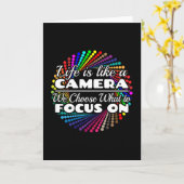 Fotograaf Focus Quote - Leven als een camera Kaart (Gele Bloem)