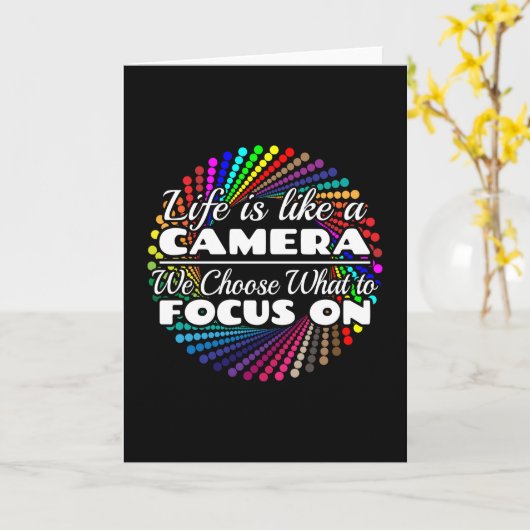 Fotograaf Focus Quote - Leven als een camera Kaart (Gele Bloem)