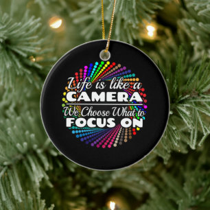 Fotograaf Focus Quote - Leven als een camera Keramisch Ornament