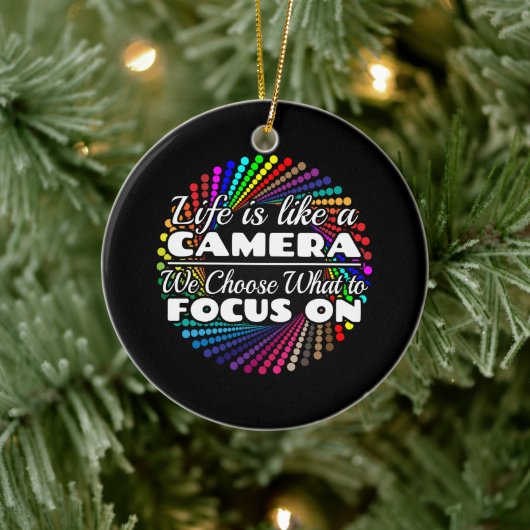 Fotograaf Focus Quote - Leven als een camera Keramisch Ornament (Boom)