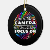 Fotograaf Focus Quote - Leven als een camera Keramisch Ornament (Links)