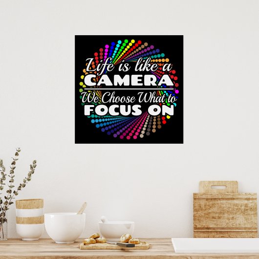 Fotograaf Focus Quote - Leven als een camera Poster (Keuken)