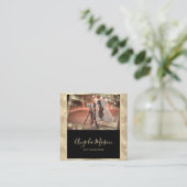 Fotograaf Foto QR Code Black Gold Vierkante Visitekaartje (Staand voorkant)