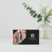 Fotograaf Foto QR Code Black Professional Visitekaartje (Staand voorkant)
