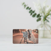 Fotograaf Foto QR Code Professional Black Visitekaartje (Staand voorkant)