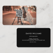 Fotograaf Foto QR Code Professional Black Visitekaartje (Voorkant / Achterkant)