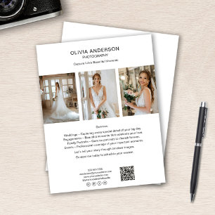 Fotograaf Foto QR Sociale Media Witte Zakelijke Flyer