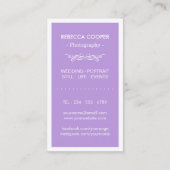 Fotograaf Foto Showcase - Chic Lavender Paars Visitekaartje (Achterkant)