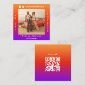 Fotograaf Foto Sociale Media & QR Code Modern Vierkante Visitekaartje (Voorkant / Achterkant)