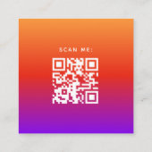 Fotograaf Foto Sociale Media & QR Code Modern Vierkante Visitekaartje (Achterkant)