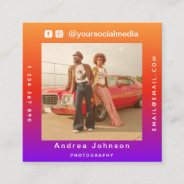 Fotograaf Foto Sociale Media & QR Code Modern Vierkante Visitekaartje