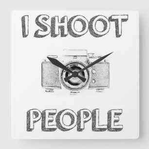 fotograaf fotograaf fotografeert mensen grappige t vierkante klok