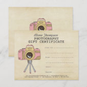 Fotograaf Fotografie Cadeaubon Sjabloon (Voorkant / Achterkant)