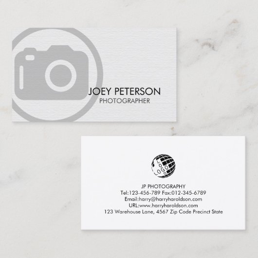 Fotograaf Fotografie Camera Icon Visitekaartje (Voorkant / Achterkant)