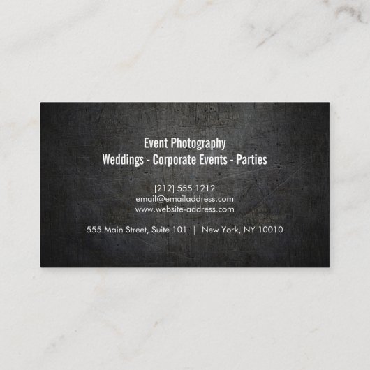 Fotograaf Fotografie Camera Lens Visitekaartje (Achterkant)