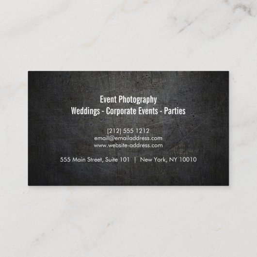 Fotograaf Fotografie Camera Lens Visitekaartje (Achterkant)