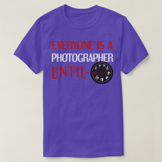 Fotograaf Fotografie DSLR Mode Dial T-shirt (Design voorkant)