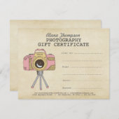 Fotograaf Fotografie Gift Certificate Sjabloon (Voorkant / Achterkant)