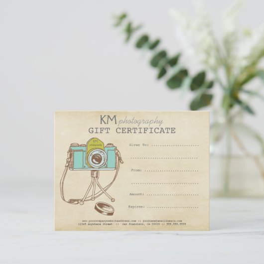 Fotograaf Fotografie Gift Certificate Sjabloon (Staand voorkant)