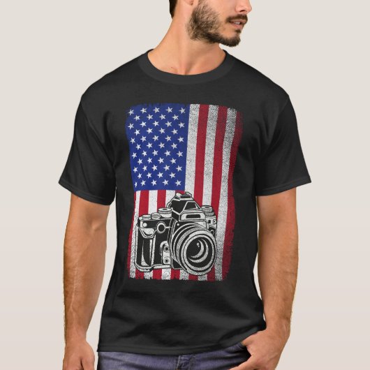 Fotograaf Fotografie Lover Amerikaanse vlag T-shirt (Voorkant)