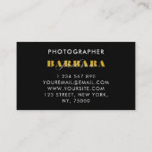 Fotograaf Fotografie Zwart Blauw Visitekaartje (Achterkant)