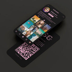 Fotograaf Fotogrid Zwart Roze Monogram Visitekaartje